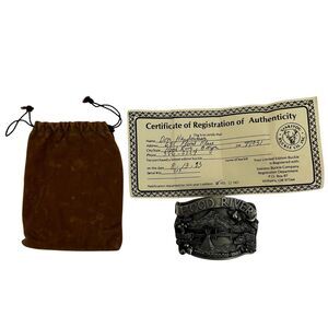 Hood River Oregon 1983 Commemorative Belt Buckle Teepee Covered Wagon Log Truck